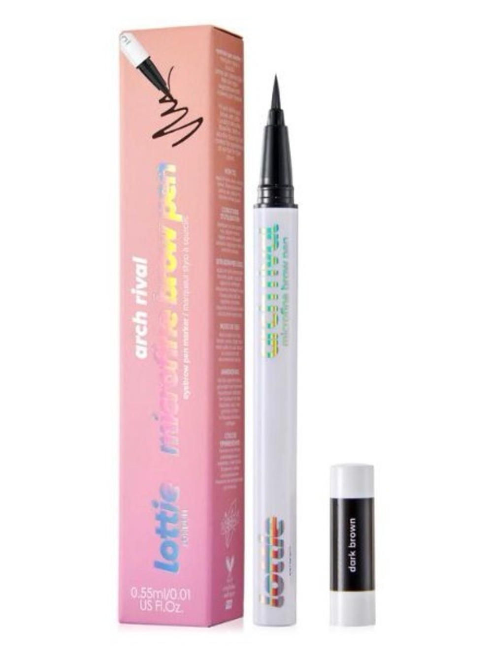 Lottie London Arch Rival Brow Tattoo Pen Microfine Dark Brown NWT